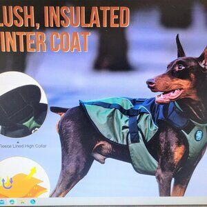 ONETIGRIS NERO Dog Jacket Winter Coat Water Resistant Windproof Size S Green(R1)